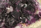 Dark Purple Cubic Fluorite on Quartz - China #94307-1